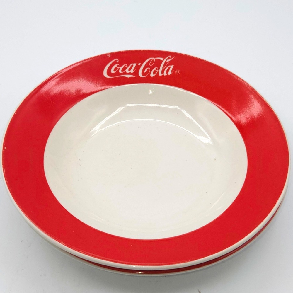 Coca-Cola Soup‎ Bowls  Set of 2 Vintage Collectible 8" Diameter  1996 Gibson